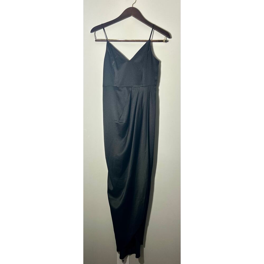 Express Slip Dress Drape Front V-neck Spaghetti Straps - Black - Size 0
